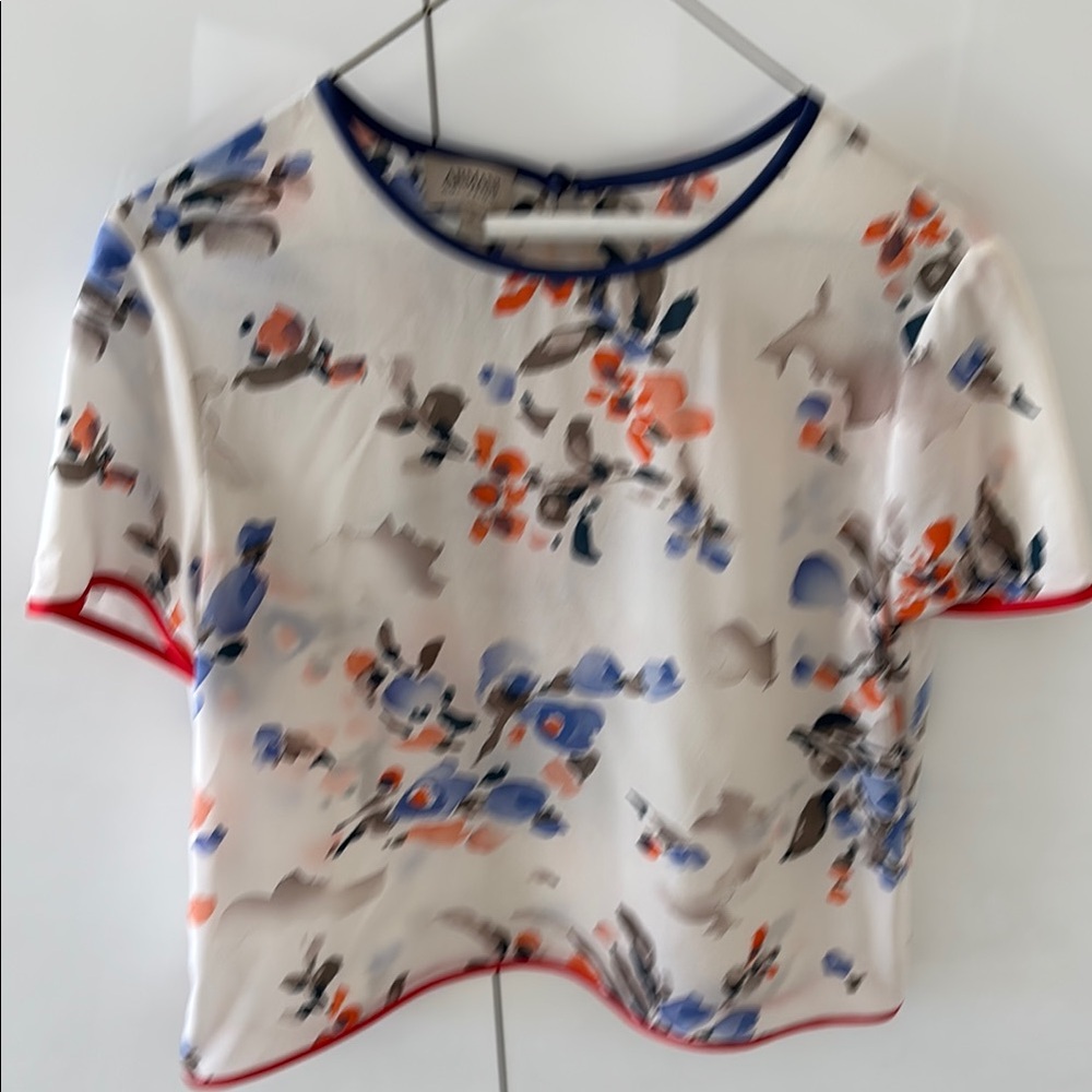 COPY - Armani Collezioni Cream Crop Blouse Short Sleeve